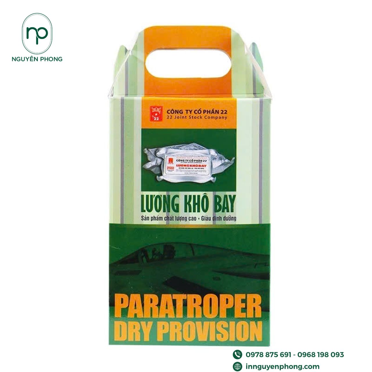 Chất liệu carton cứng  làm hộp đựng lương khô